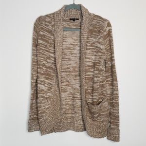 Papermoon S LS Women's Open Cardigan Tan Cream A1